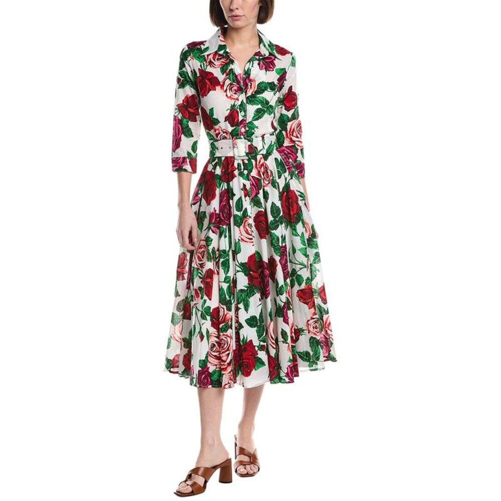 Samantha Sung Womens  Aster Midi Dress, White